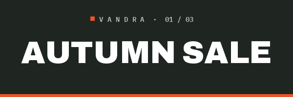 An animated banner Betty made that cycles through "Autumn sale", "30% off all gear" and "Ends Sunday" in the brand's fonts